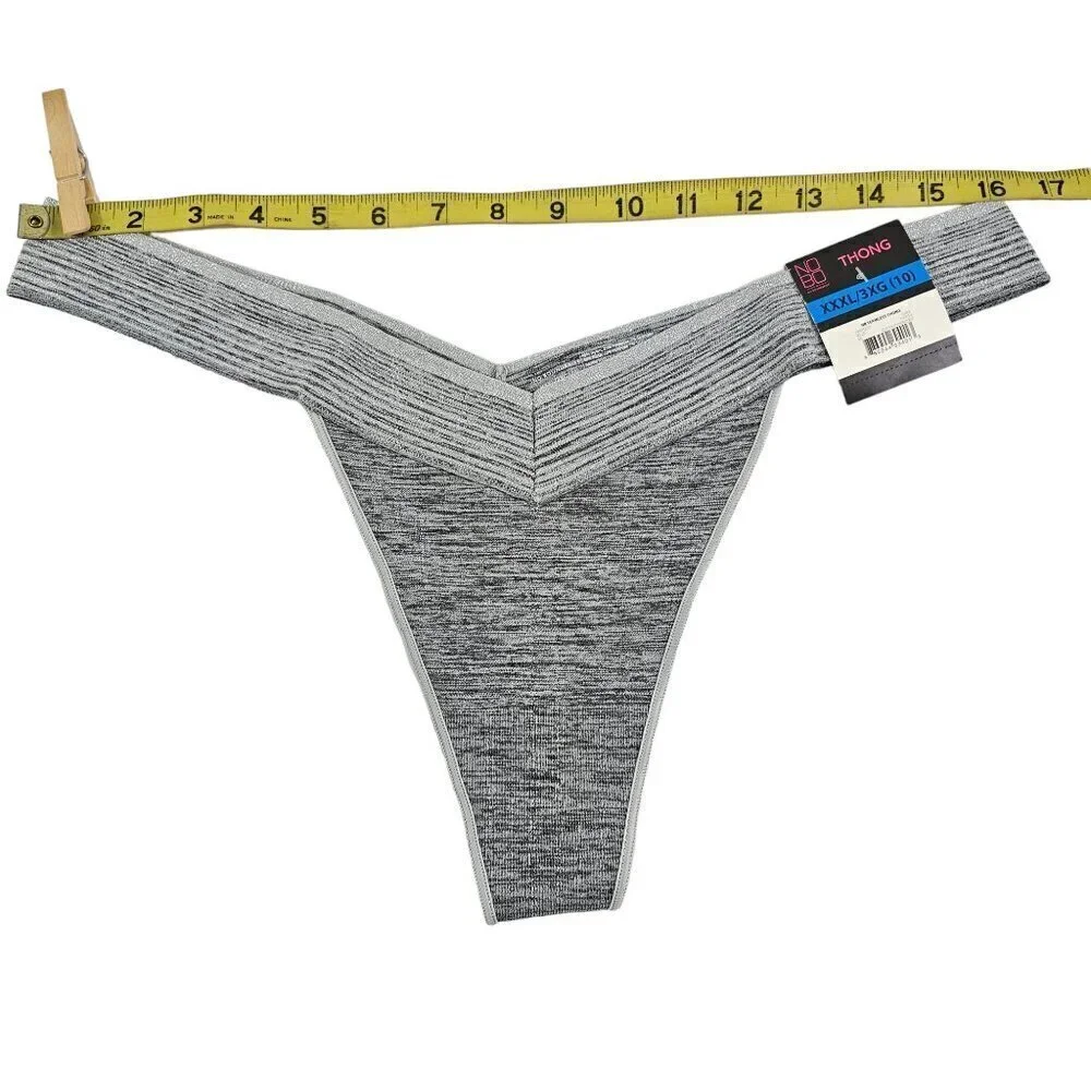 No Boundaries Women’s 3-Pack Multi-Color Seamless Lace Thong Panties – Size XXXL